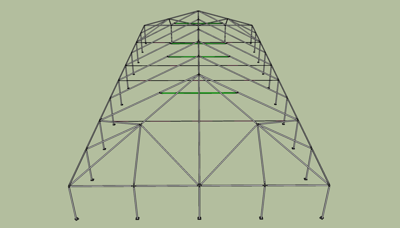 40x90 frame tent side view